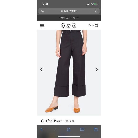 SEA New York Cuffed Pant size 6 - Picture 5 of 6